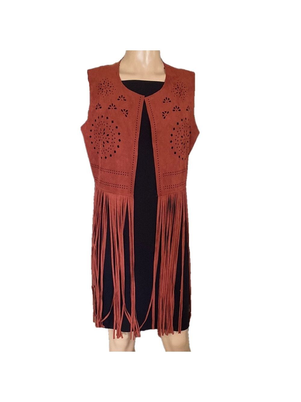 Women's Rust Vest with Cutout Design  clrb